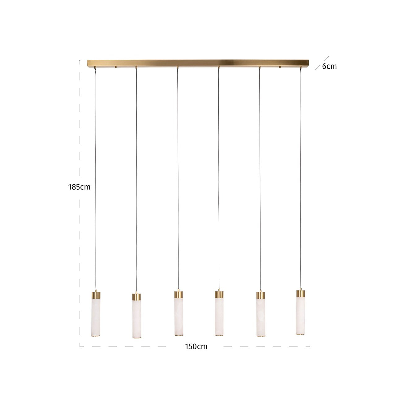 Richmond Hanglamp 'Elaris' Albast, 6-lamps