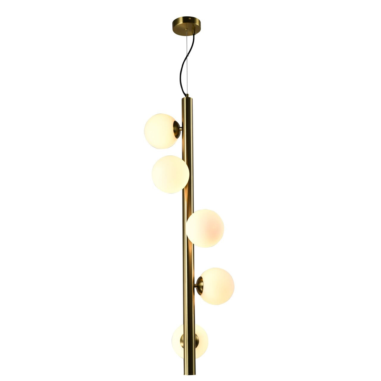 Richmond Hanglamp Elorie Brass Antique, 5-lamps - Goud
