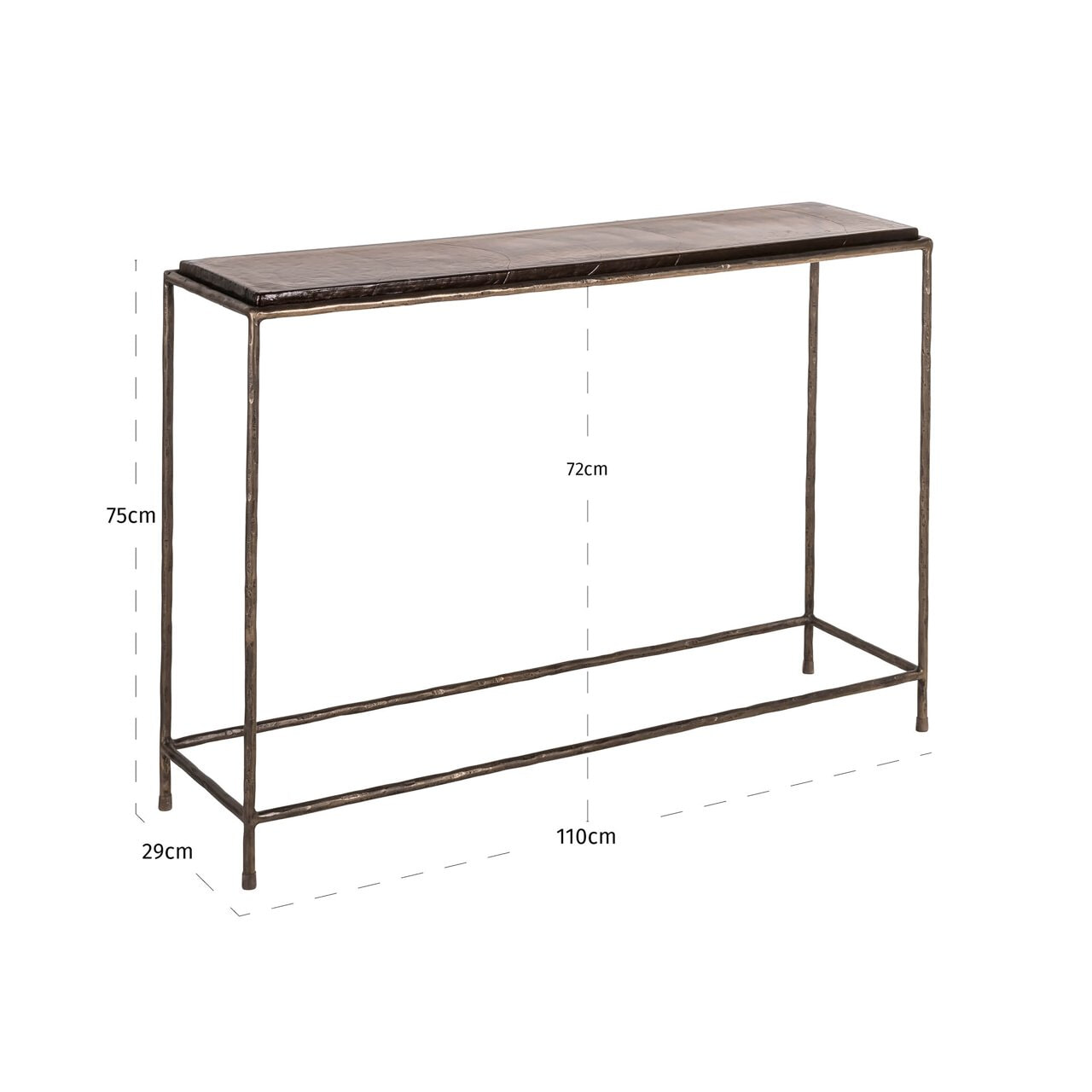 Richmond Sidetable 'Villano' Bronskleurig glas, 110cm