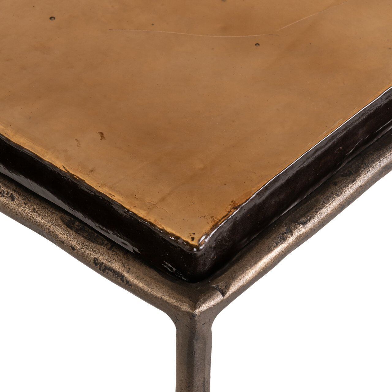 Richmond Sidetable 'Villano' Bronskleurig glas, 110cm