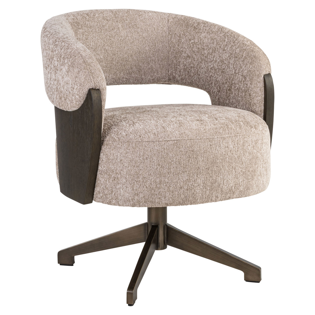 Richmond Eetkamerstoel Pollux Be Easy stof en eikenlook - Sand