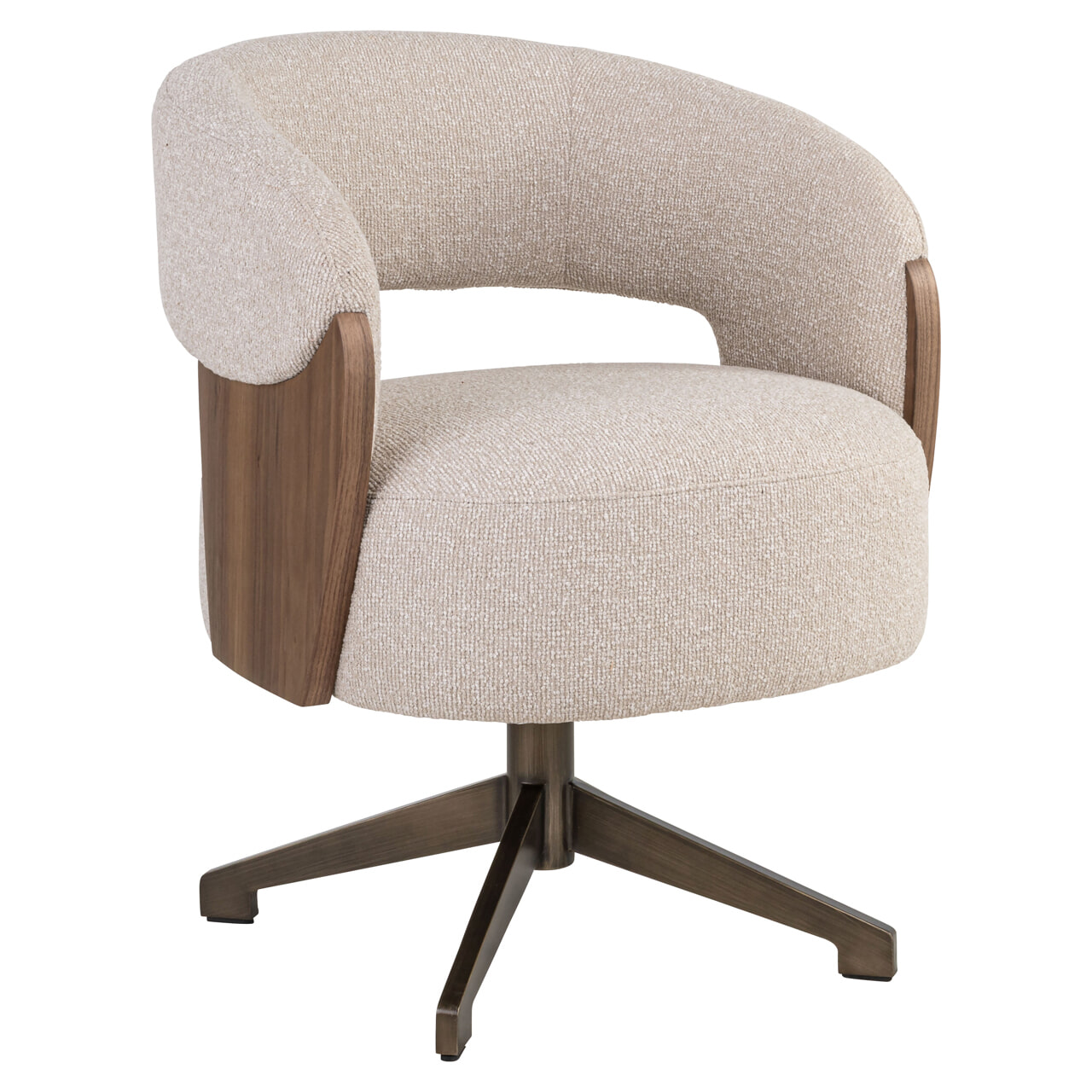 Richmond Eetkamerstoel Pollux Lodge stof en walnootlook - Desert