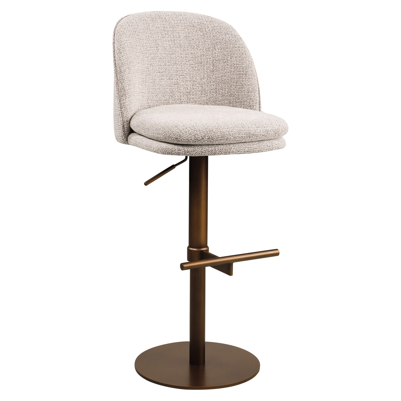 Richmond Draaibare Barstoel 'Vesper' Fancy stof, kleur Mocca (zithoogte 59-84cm)