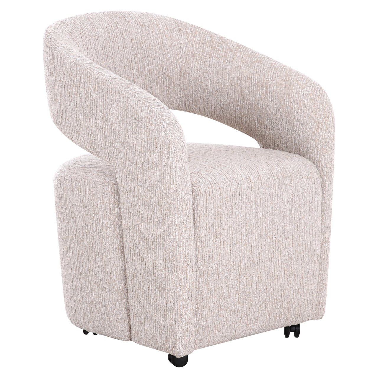 Richmond Eetkamerstoel Vixen Op wieltjes, Linear stof - Natural