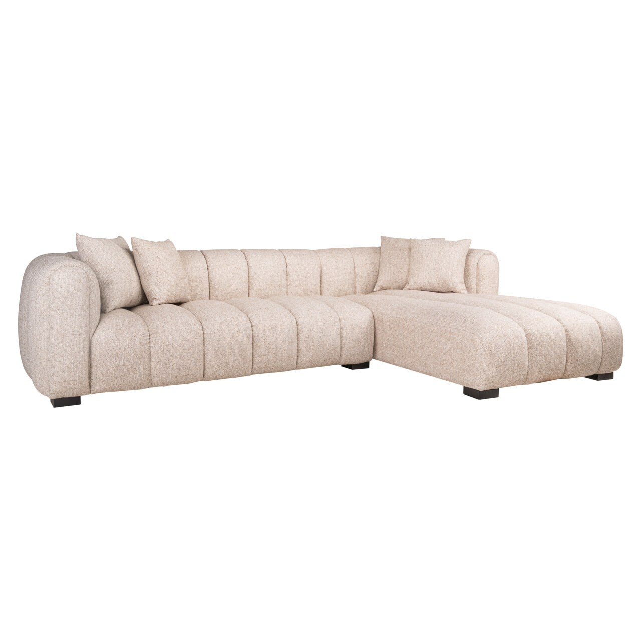 Richmond Loungebank 'Novaro' 308cm, Tweed stof, kleur Cream