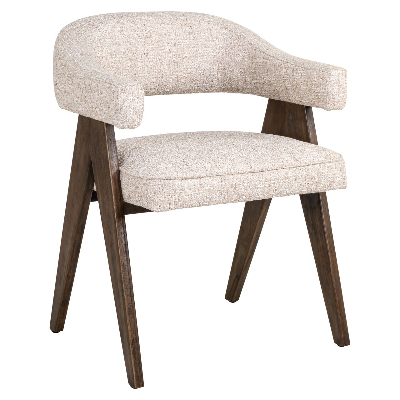 Richmond Eetkamerstoel Mori Tweed en hout - Cream