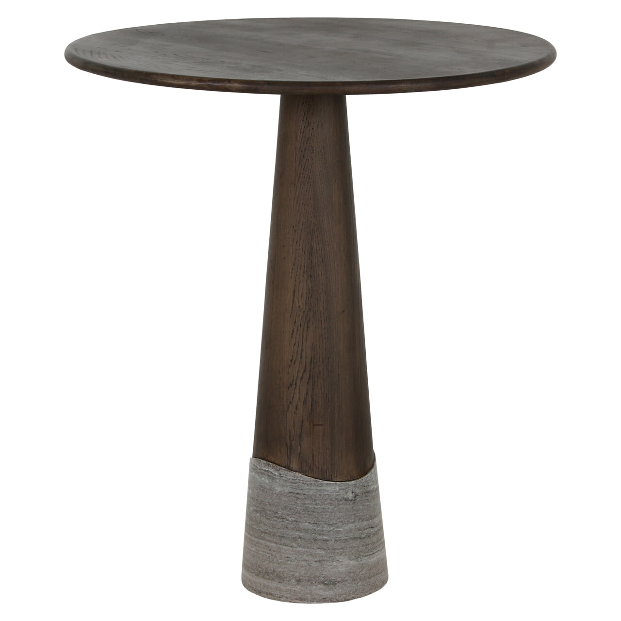 Richmond Ronde Bartafel 'Harper' Eiken en marmer, 81cm, kleur Smoked Charchoal