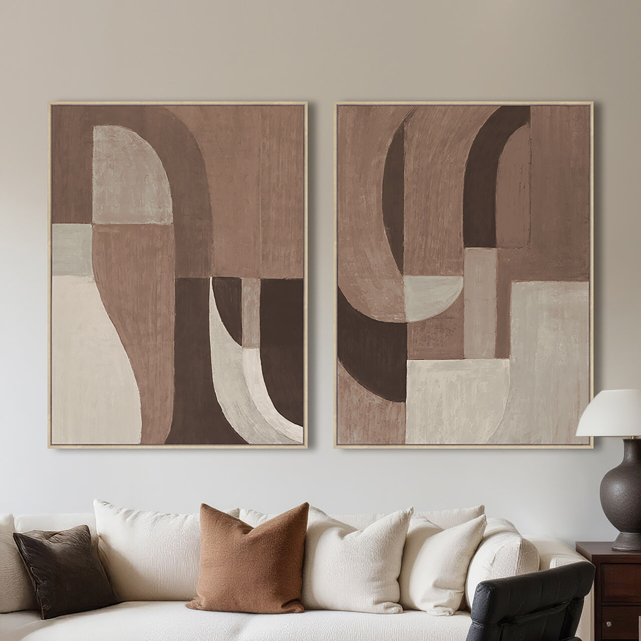 Richmond Wall Art Tatu, set van 2 stuks - Bruin