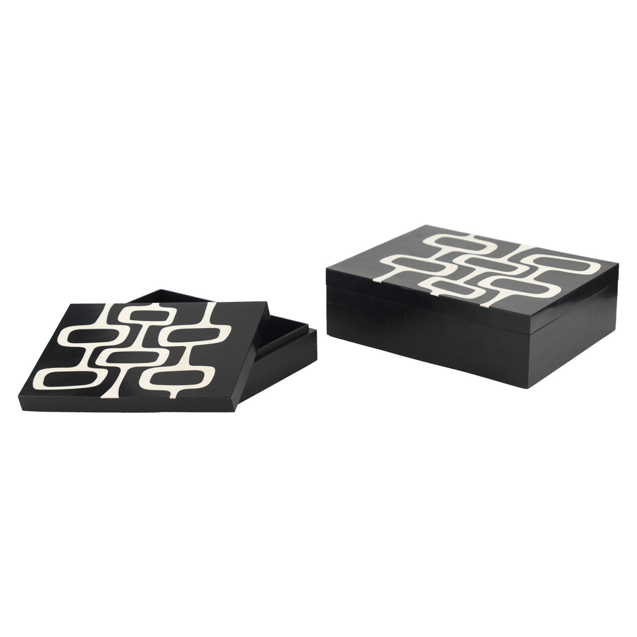 Richmond Opbergdoos 'Lux' Set van 2 stuks, kleur Black/White 