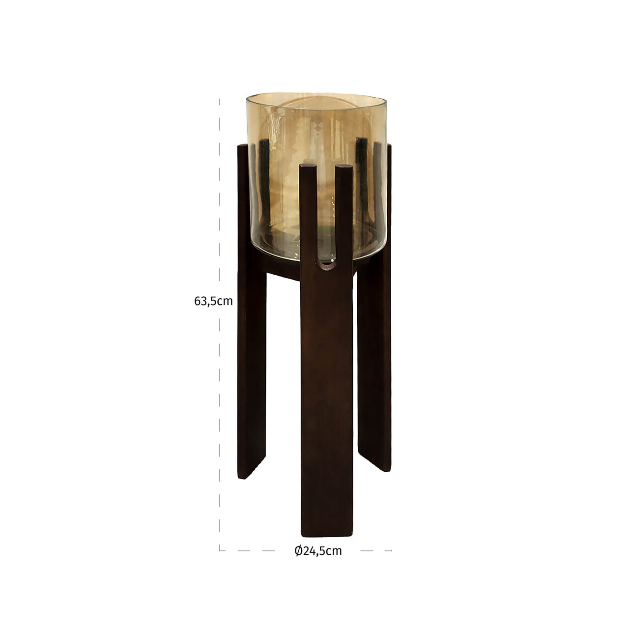Richmond Windlicht 'Paige' 64cm, kleur Walnut 