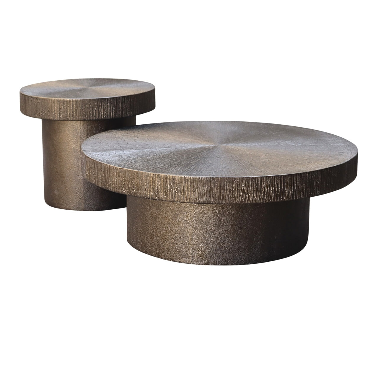 Richmond Salontafel 'Lindo' Metaal/Mdf, 90cm, Set van 2 stuks