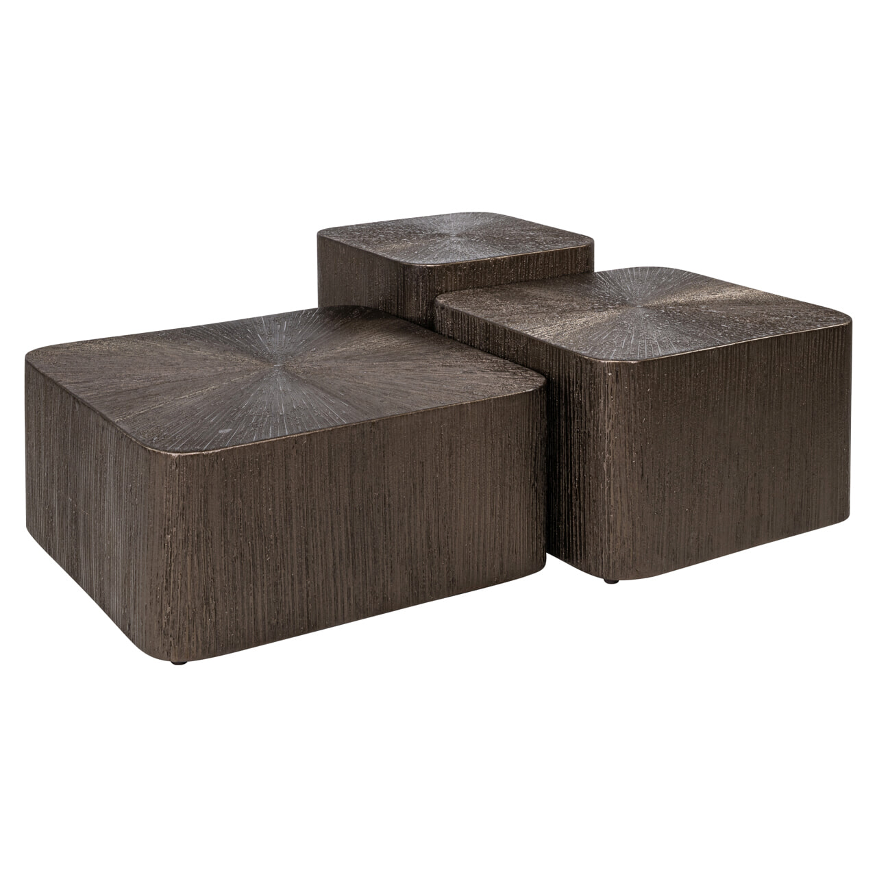 Richmond Salontafel Cubes Brunzae Set van 3 stuks - Brons - Vierkant