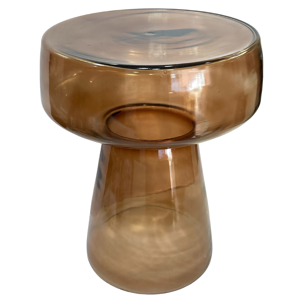 Richmond Ronde Bijzettafel 'Isa' Glas, 40cm, kleur Brown