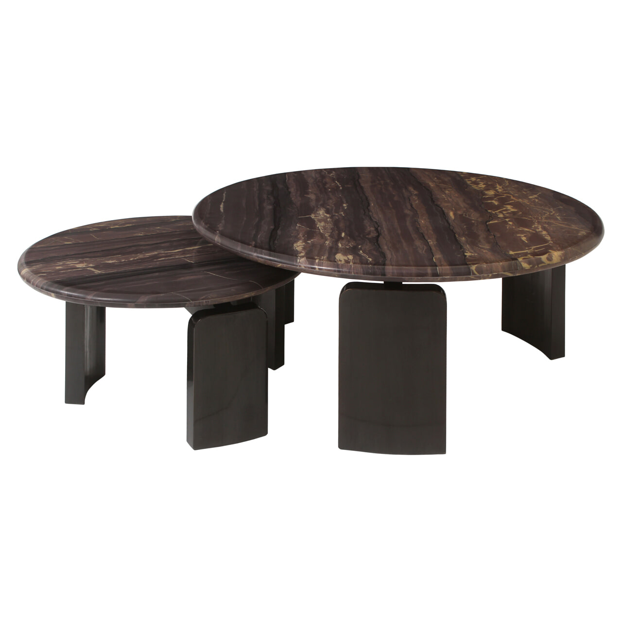 Richmond Salontafel Menton Marmer - Burgundy, Set van 2 stuks - Rond