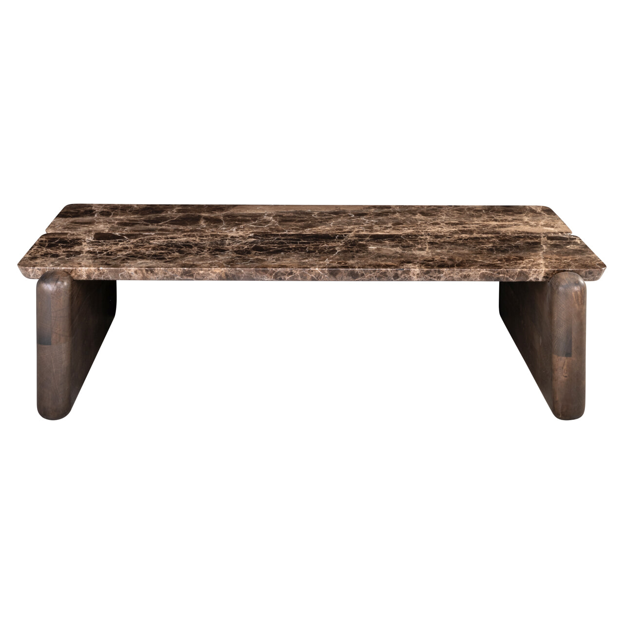 Richmond Salontafel Lagrasse Eiken en Marmer, 120 x 70cm - Dark Brown