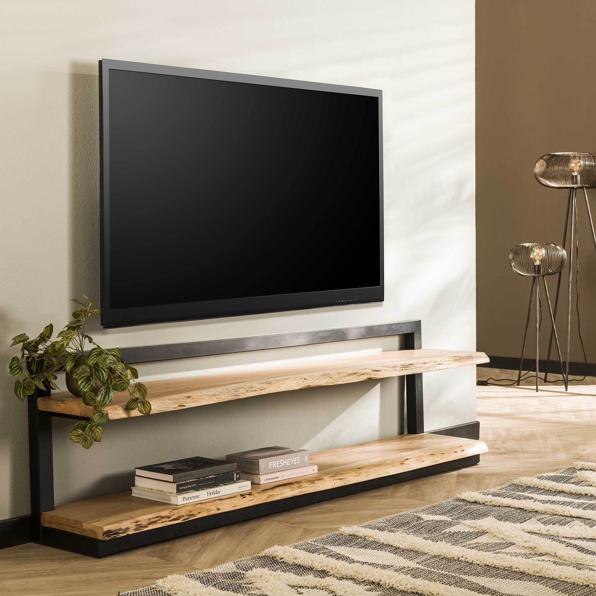 LifestyleFurn TV-meubel Calia Acaciahout, 180cm - Massief acacia naturel
