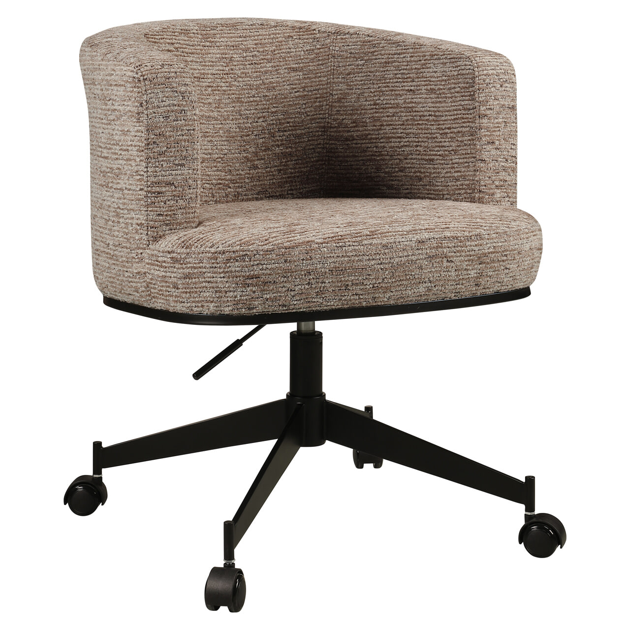 Richmond Eetkamerstoel Rochenne Op wieltjes, Linear stof - Mocca