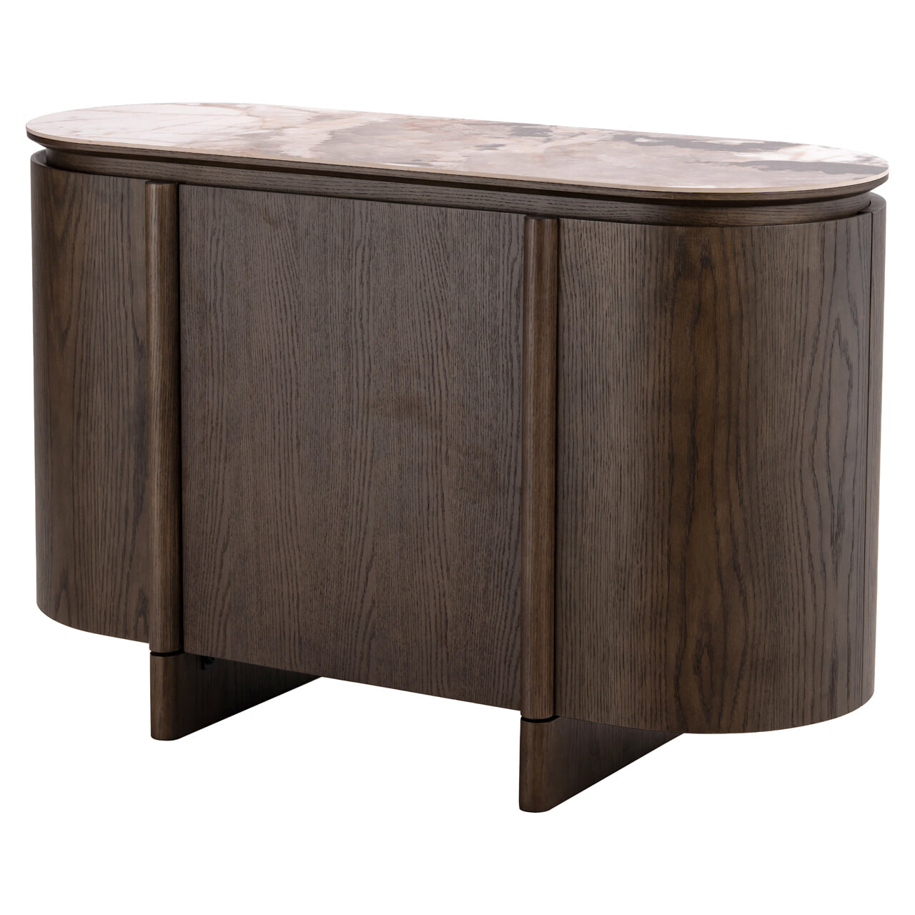Richmond Dressoir Langford Marmerlook en eiken, 120cm - Bruin