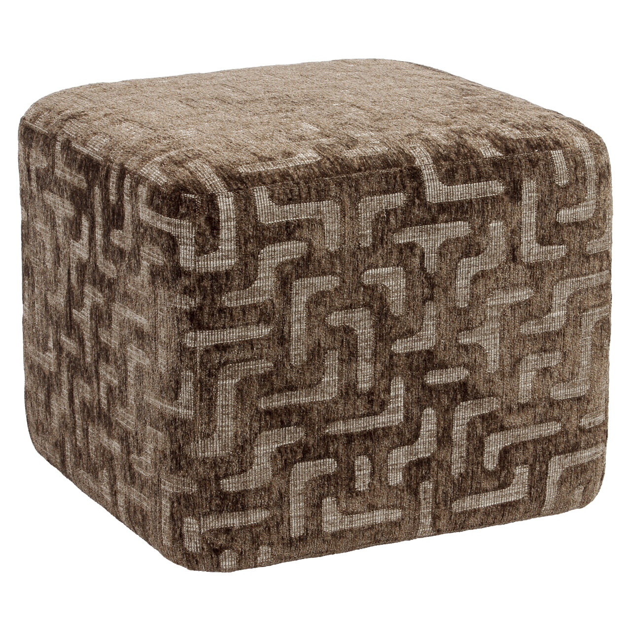 Richmond Poef 'Ciela' Labyrinth, 51 x 51cm, kleur Brown