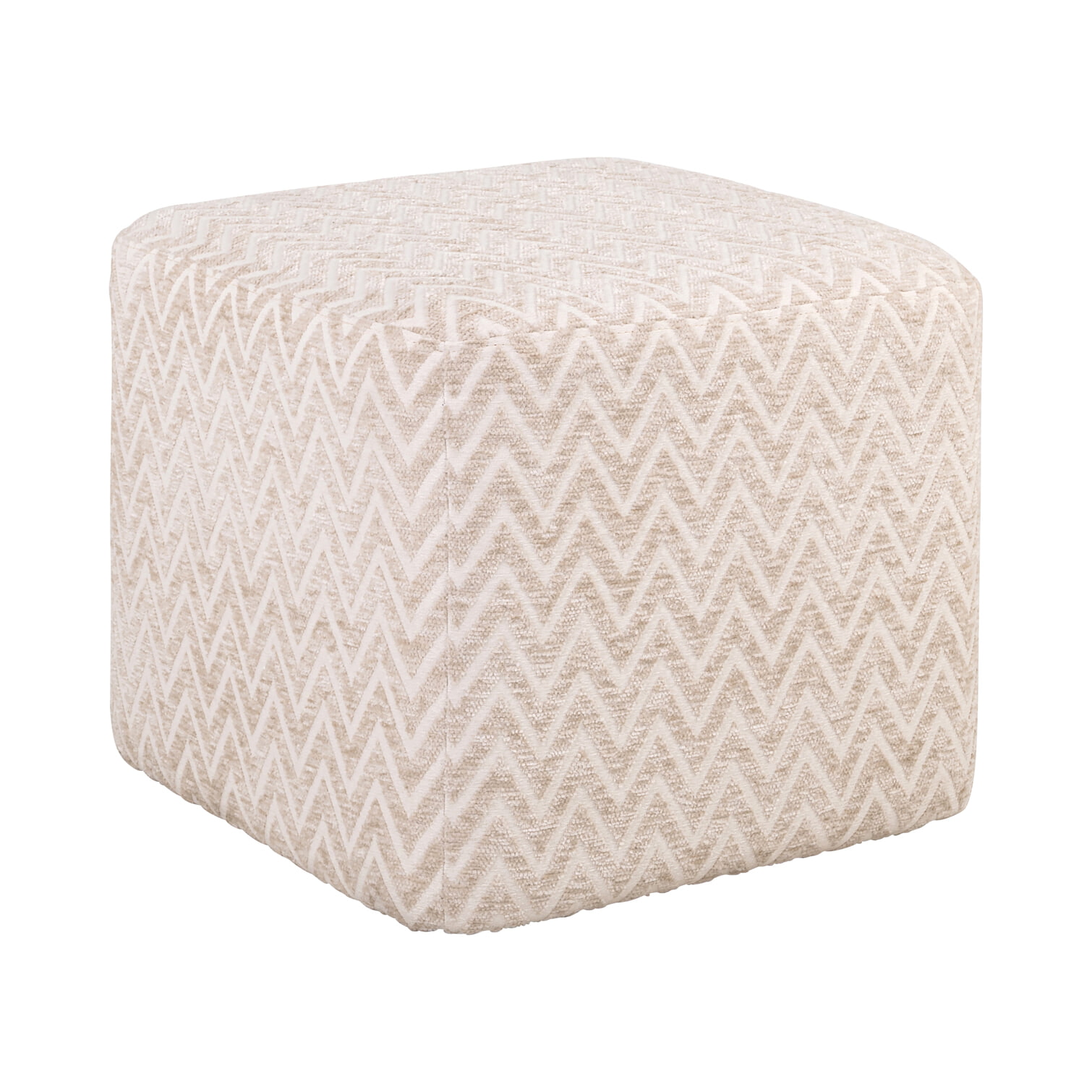 Richmond Poef Ciela Chevron, Ø51cm - Beige