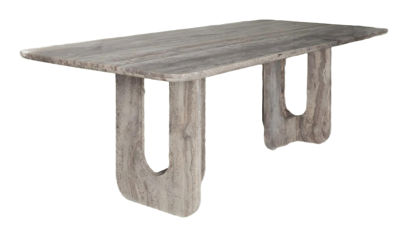 Richmond Interiors Richmond Eettafel Westin Travertin, 230 x 100cm - Grijs