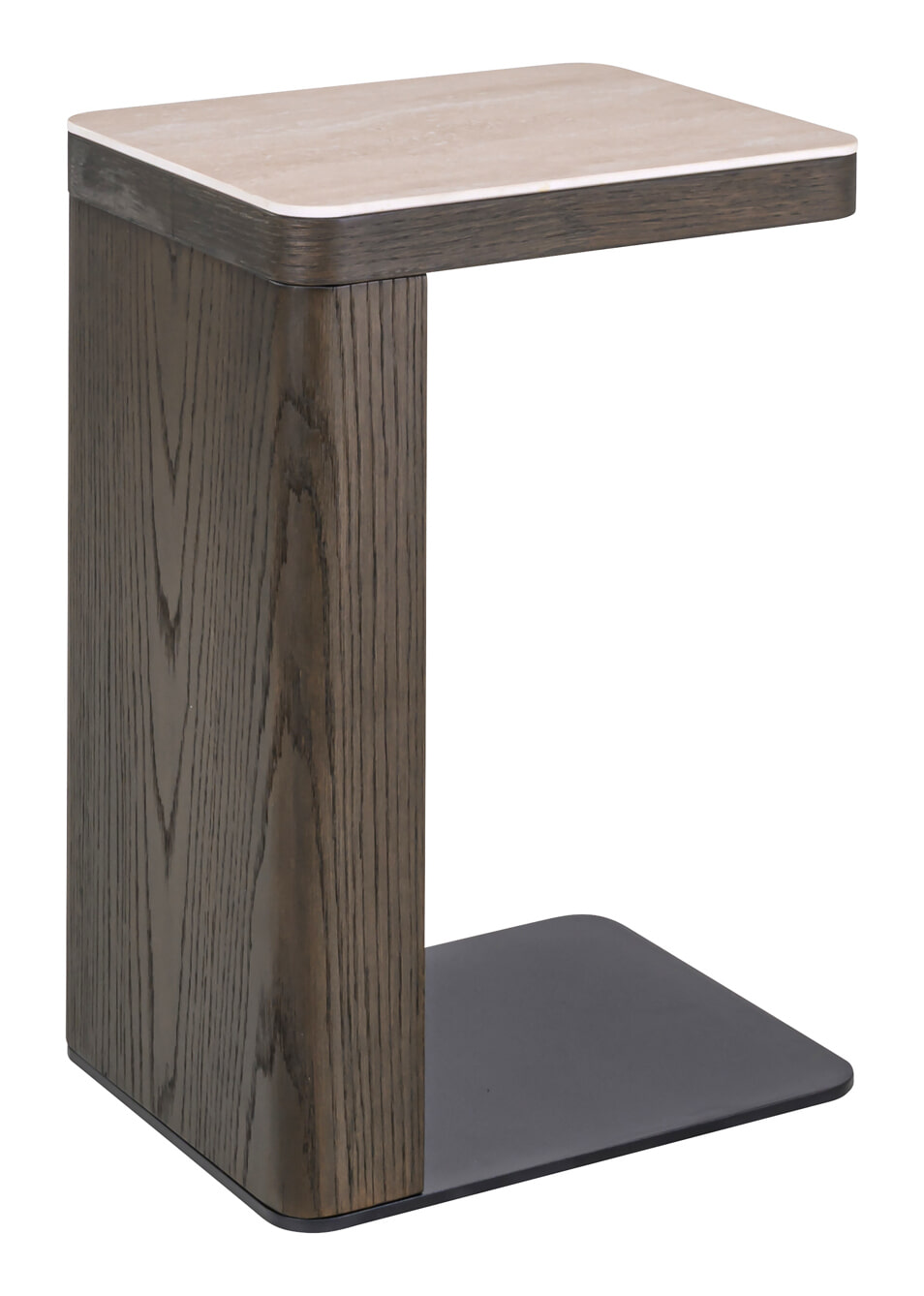 Richmond Interiors Richmond Laptoptafel Nando Eiken en travertinlook, 55 x 38cm - Bruin