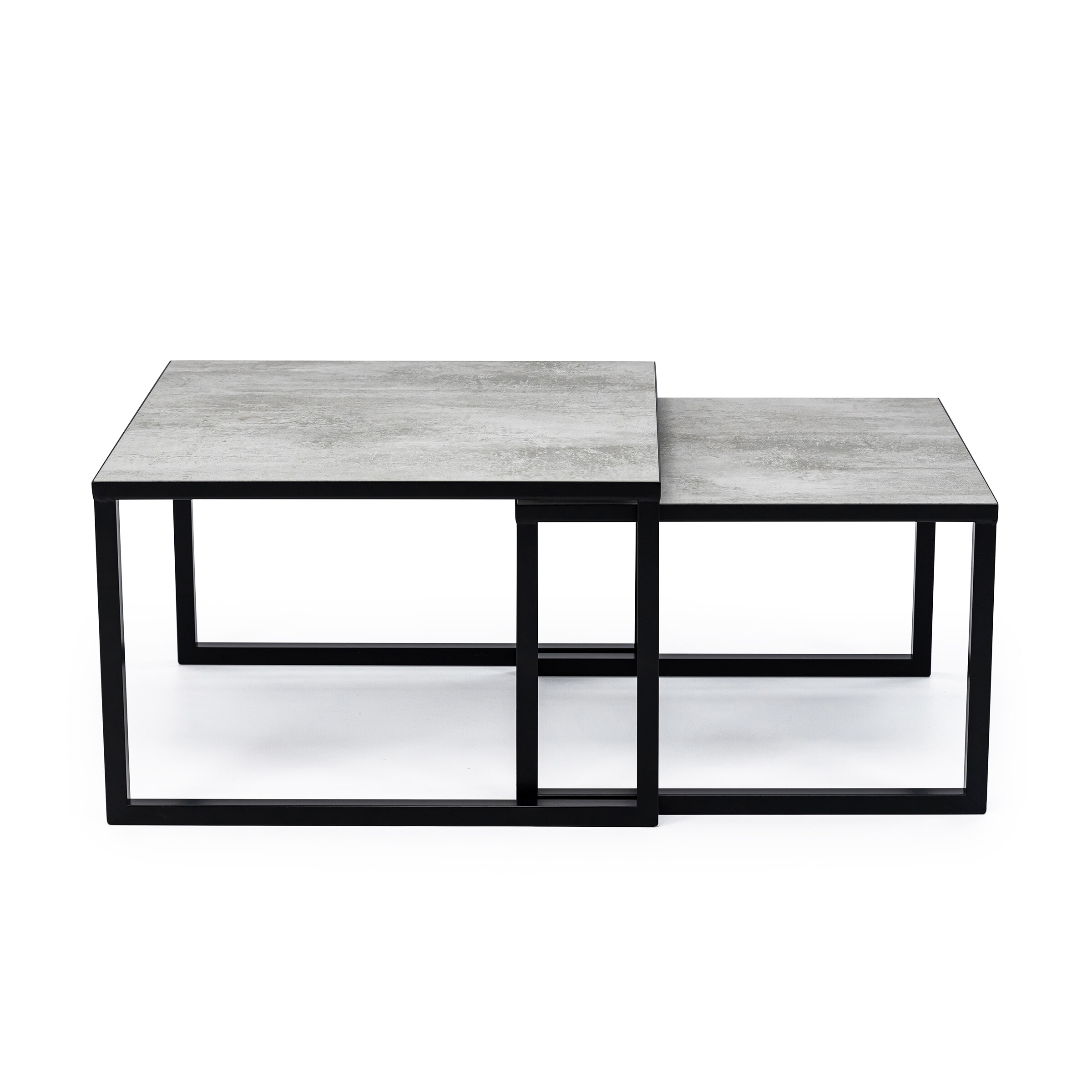 Stalux Salontafel Lisa set van 2 stuks - zwart / beton - Vierkant