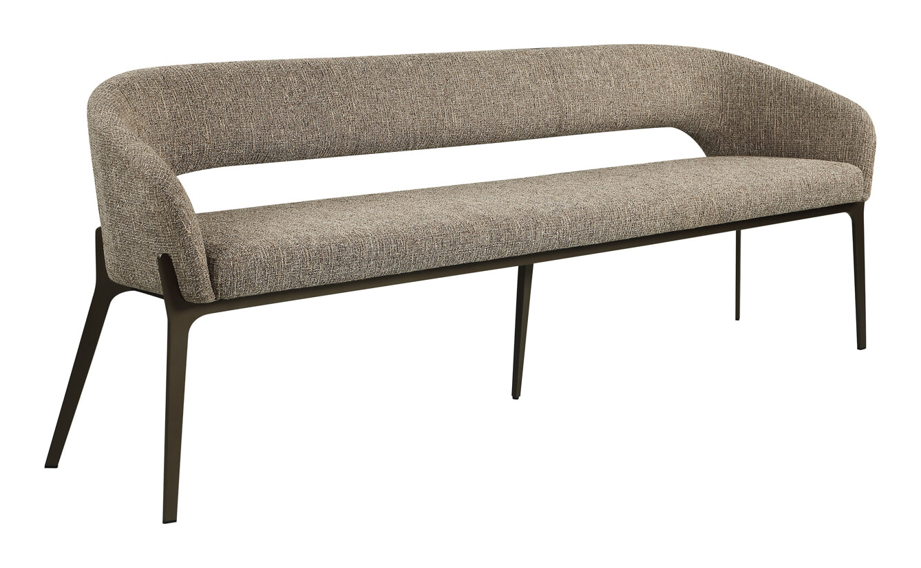 Richmond Eetkamerbank Kenzi 210cm, Tweed - Bruin