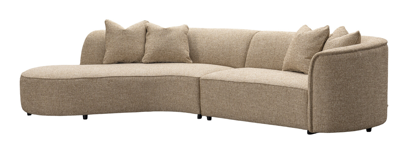 Richmond Interiors Richmond Organische Loungebank Romero Links, 307cm, Tweed - Zand