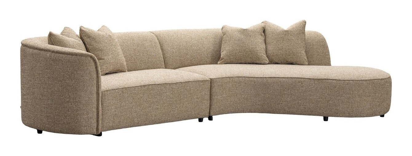 Richmond Interiors Richmond Organische Loungebank Romero Rechts, 307cm, Tweed - Zand