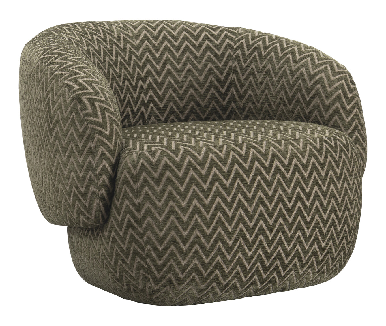 Richmond Fauteuil Milano Chevron stof - Mosgroen