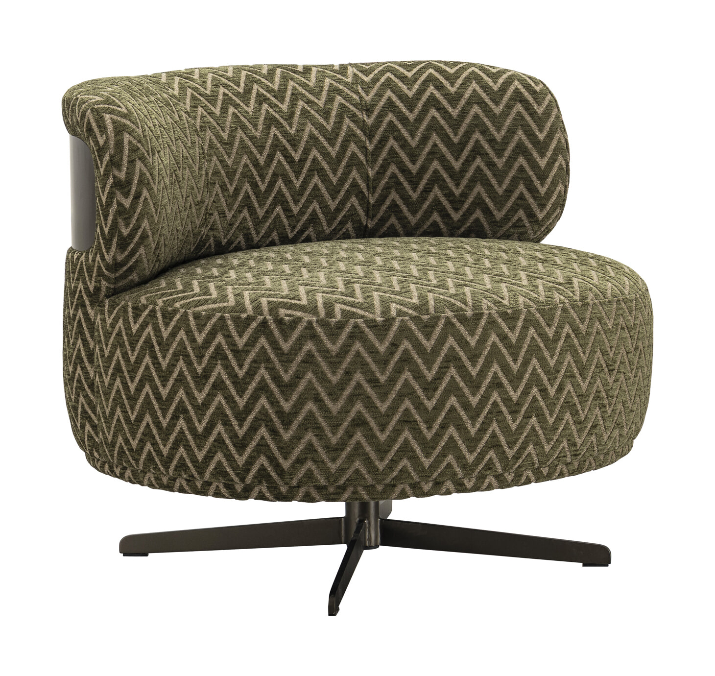 Richmond Draaifauteuil Lauren Chevron - Mosgroen