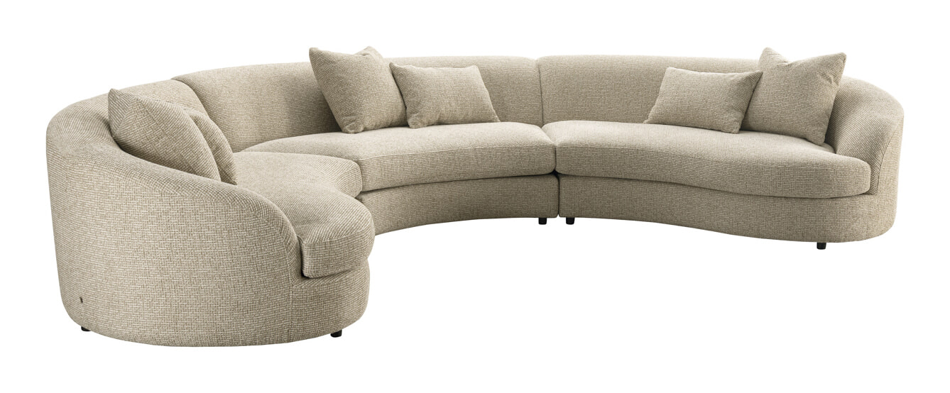 Richmond Interiors Richmond Organische Bank Morena 410cm, Blockweave stof - Cr&egrave;me