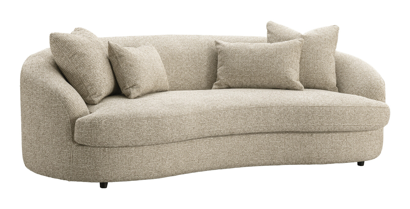 Richmond Interiors Richmond Organische Bank Morena 235cm, Blockweave stof - Cr&egrave;me