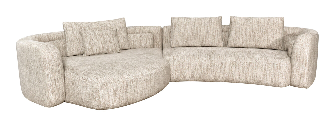 Richmond Interiors Richmond Organische Hoekbank Angusto Lounge Links, 389cm, Softweave stof - Naturel