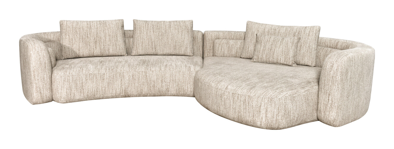 Richmond Interiors Richmond Organische Loungebank Angusto Lounge Rechts, 389cm, Softweave - Naturel