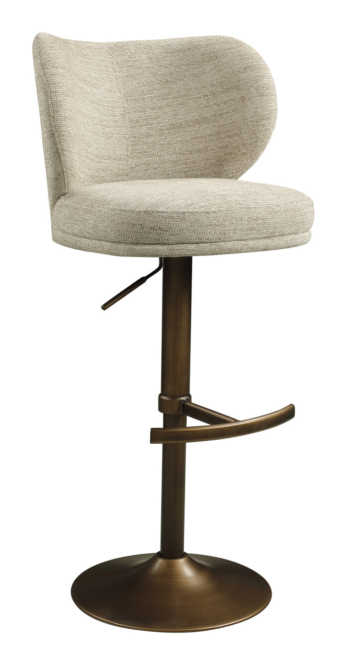 Richmond Interiors Richmond Draaibare Barstoel Amely Softweave - Naturel (zithoogte 61-83cm)