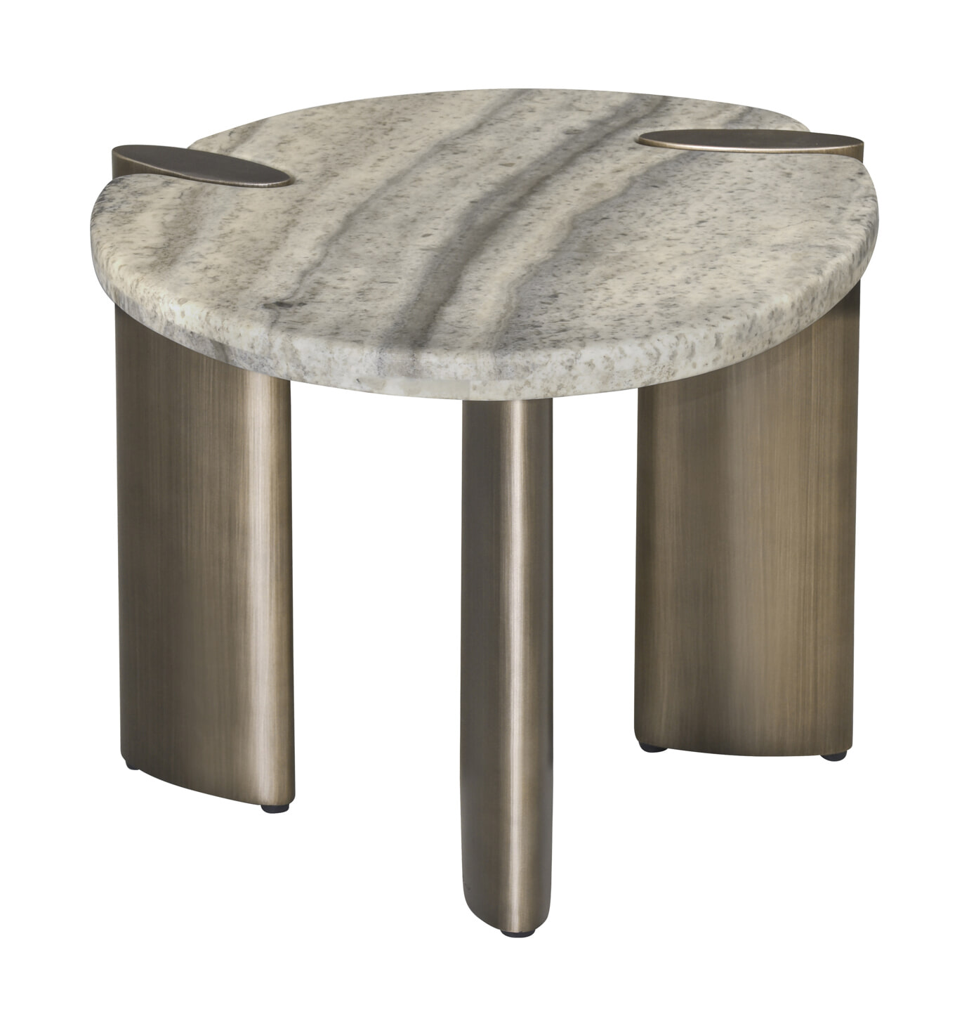 Richmond Interiors Richmond Organische Bijzettafel Arcadia Travertin, 60 x 50cm - Grijs