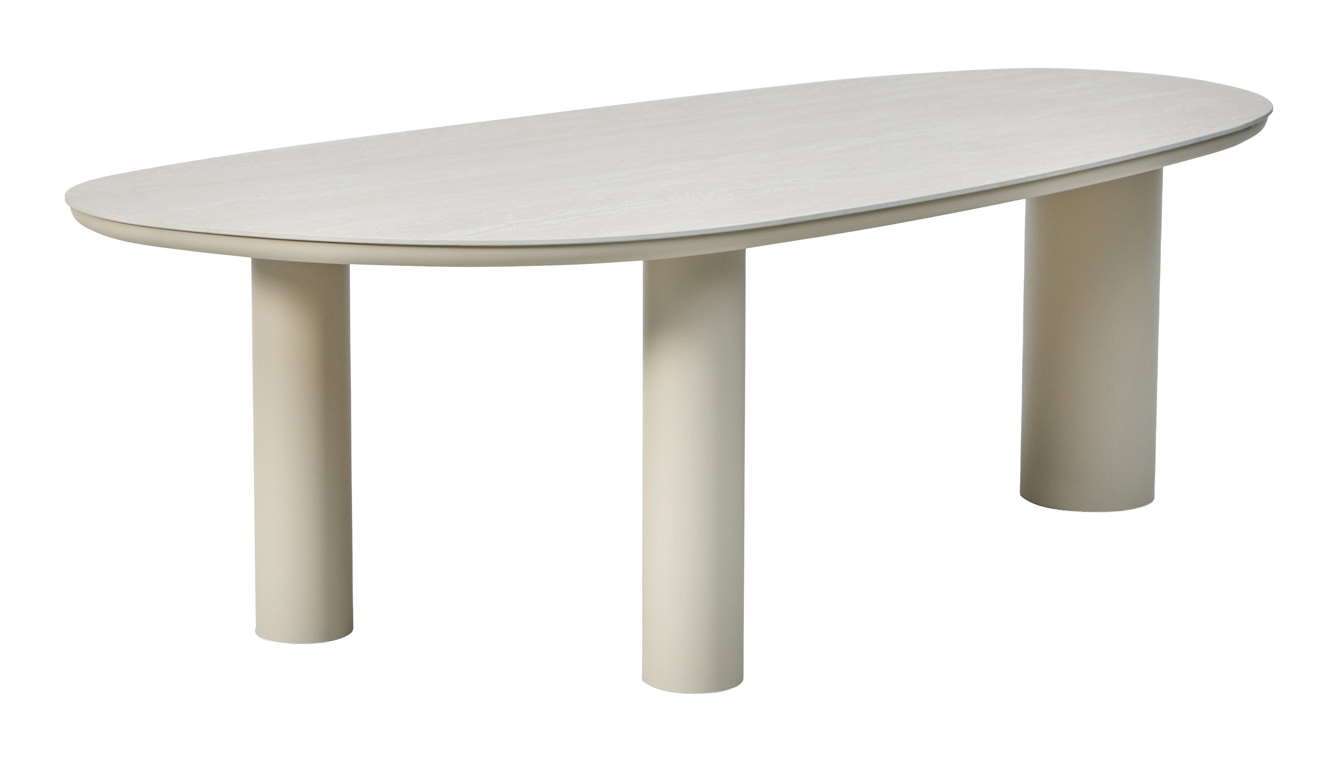 Richmond Organische Tuintafel Jabali Sintersteen & Aluminium, 230 x 100cm - Beige