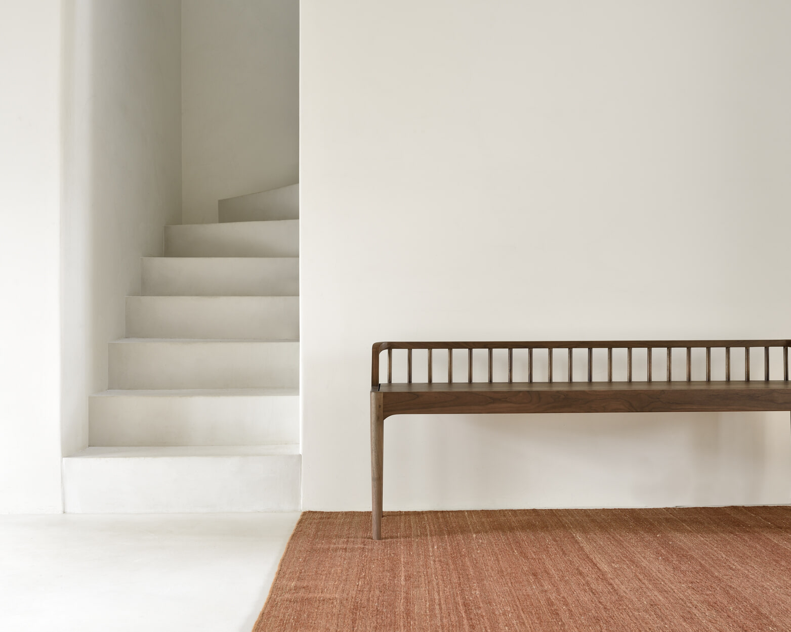 Ethnicraft Vloerkleed 'Nomad' Wol, 250 x 350cm, kleur Terracotta