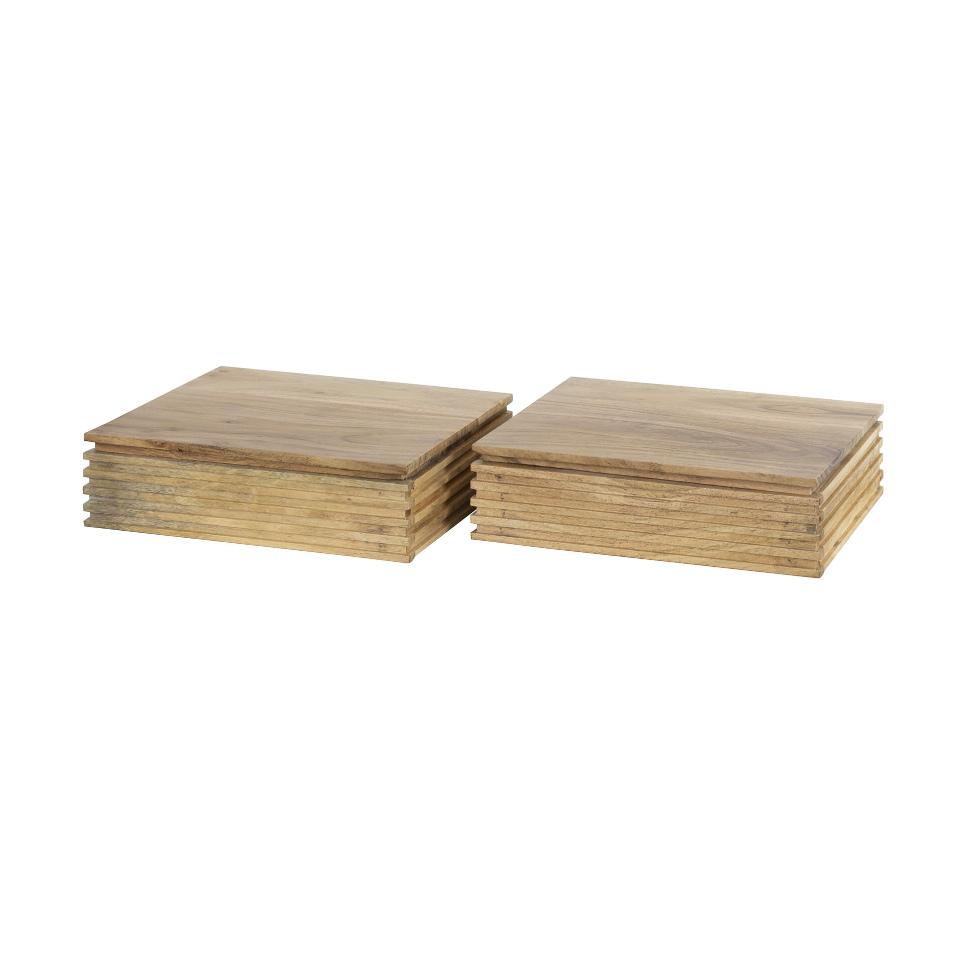 LifestyleFurn Zwevend Nachtkastje 'Tamia' Acaciahout, Met lade, Set van 2 stuks