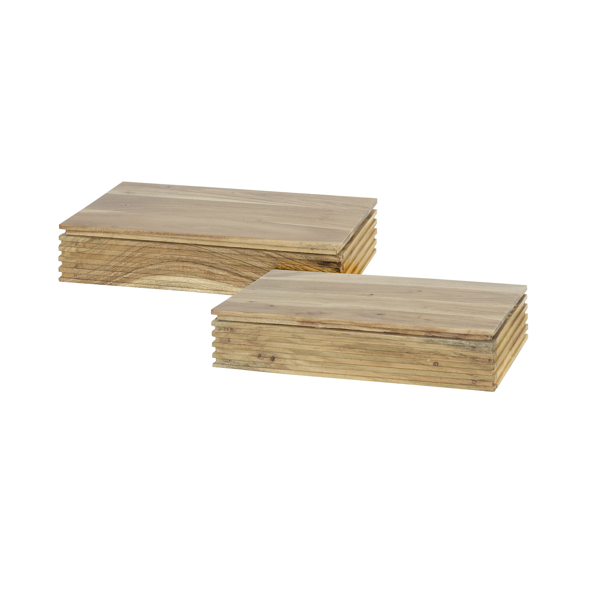 LifestyleFurn Zwevend Nachtkastje 'Tamia' 40cm breed, Acaciahout, Set van 2 stuks