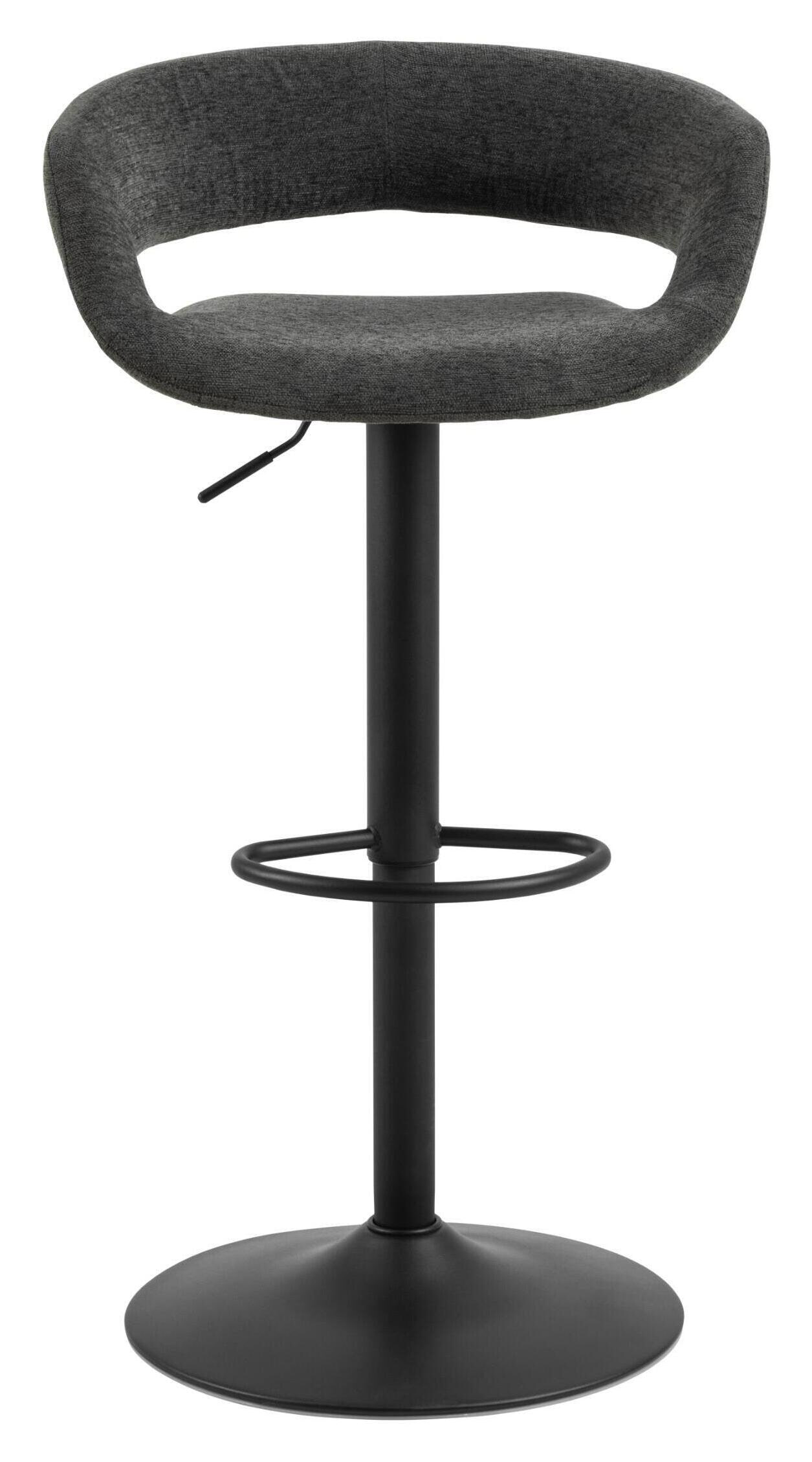 Bendt Draaibare Barkruk 'Pia' Chenille, kleur Donkergrijs (zithoogte 59-80cm)