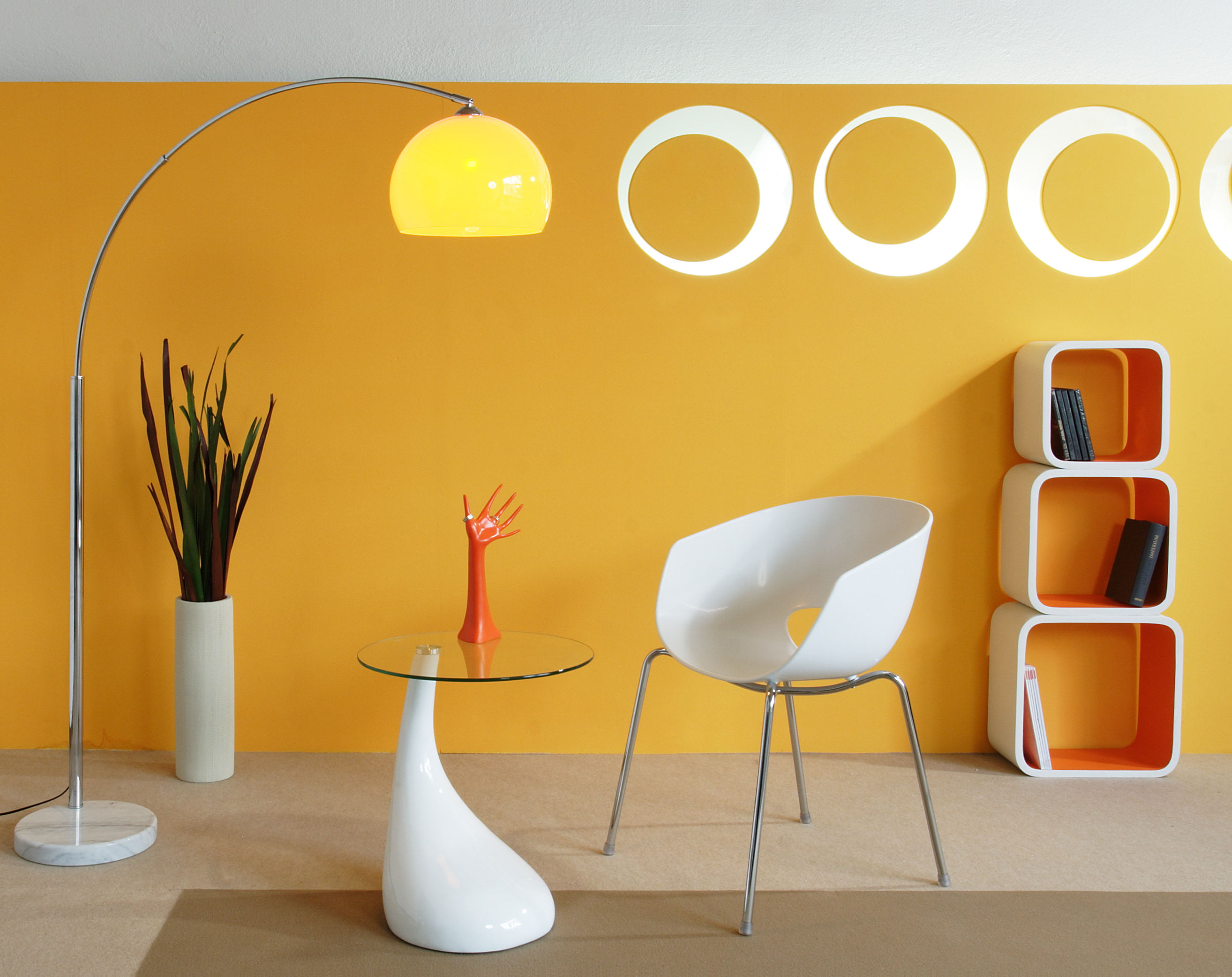 Artistiq Vloerlamp 'Duco' 208cm, kleur Oranje