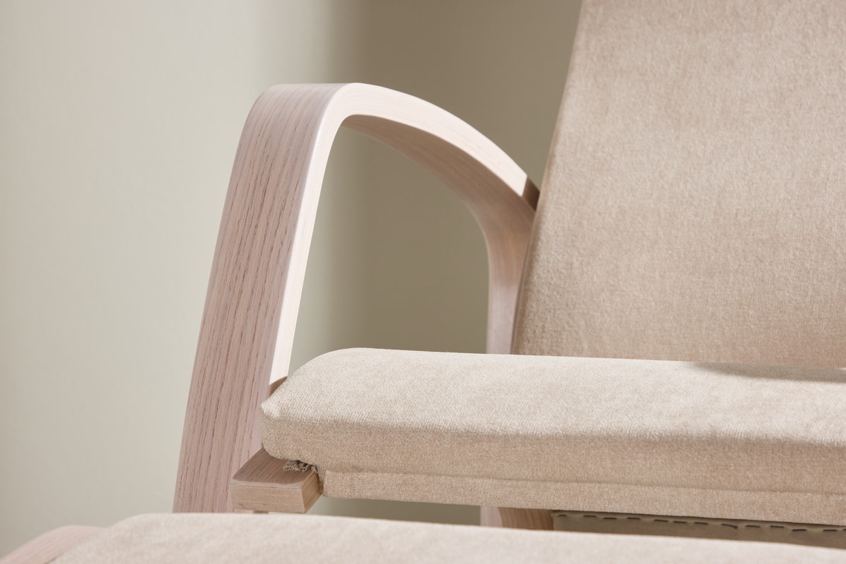 Nohr Fauteuil 'Corene' Met voetenbank, Eiken, kleur Beige