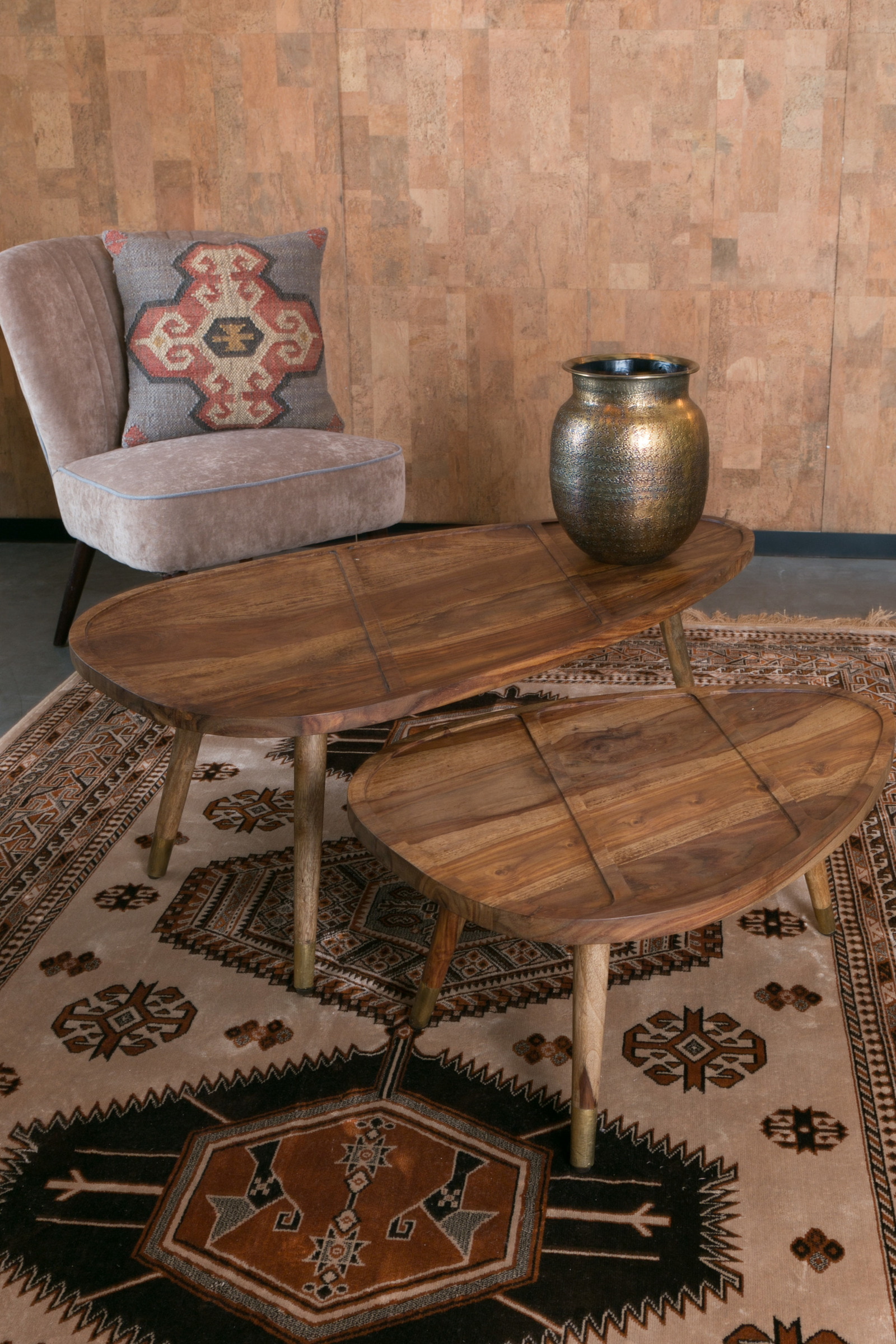 Dutchbone Organische Salontafel 'Sham' set van 2 stuks