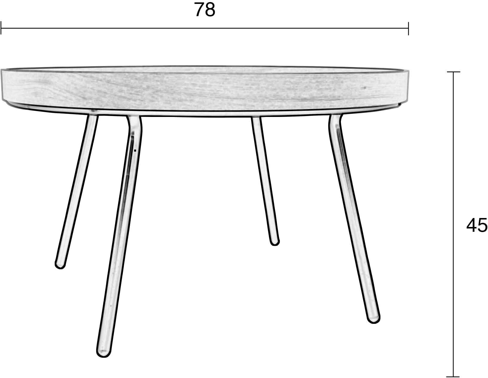 Zuiver Ronde Salontafel 'Oak Tray' Eikenhout, 78cm