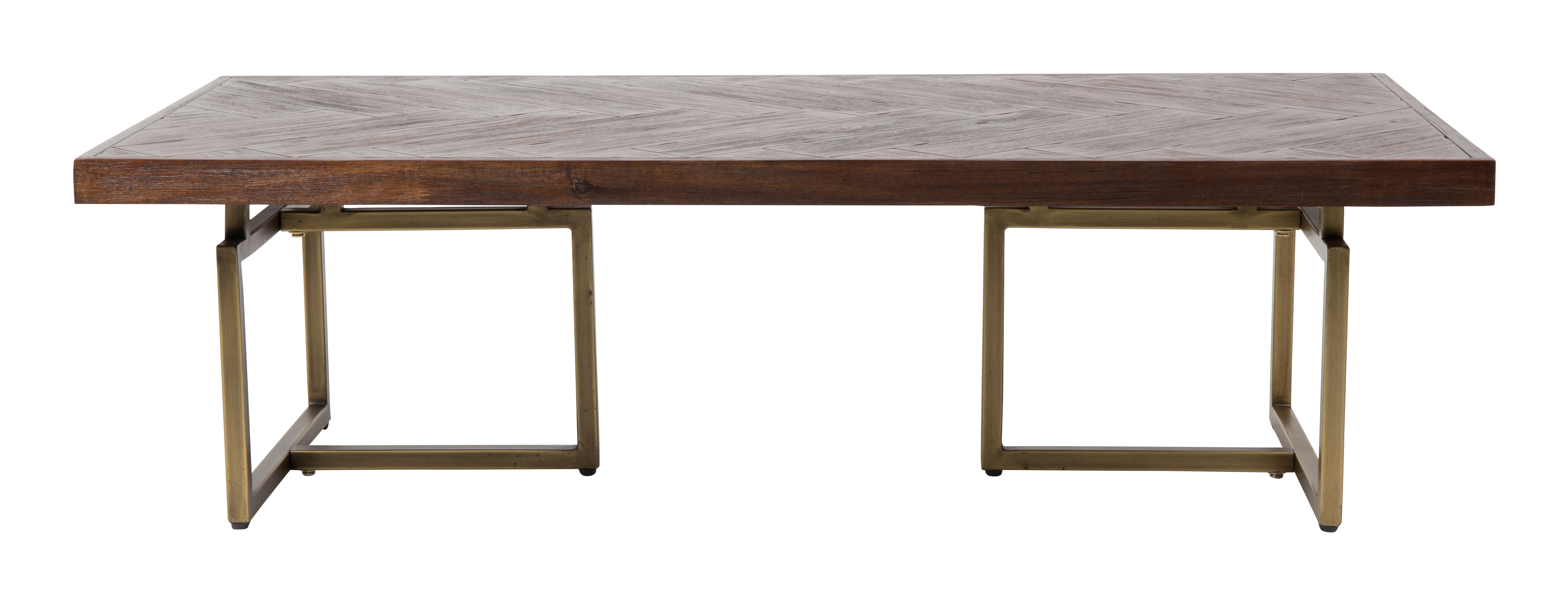 Dutchbone Salontafel 'Class' Antique Brass, 120 x 60cm, kleur Bruin