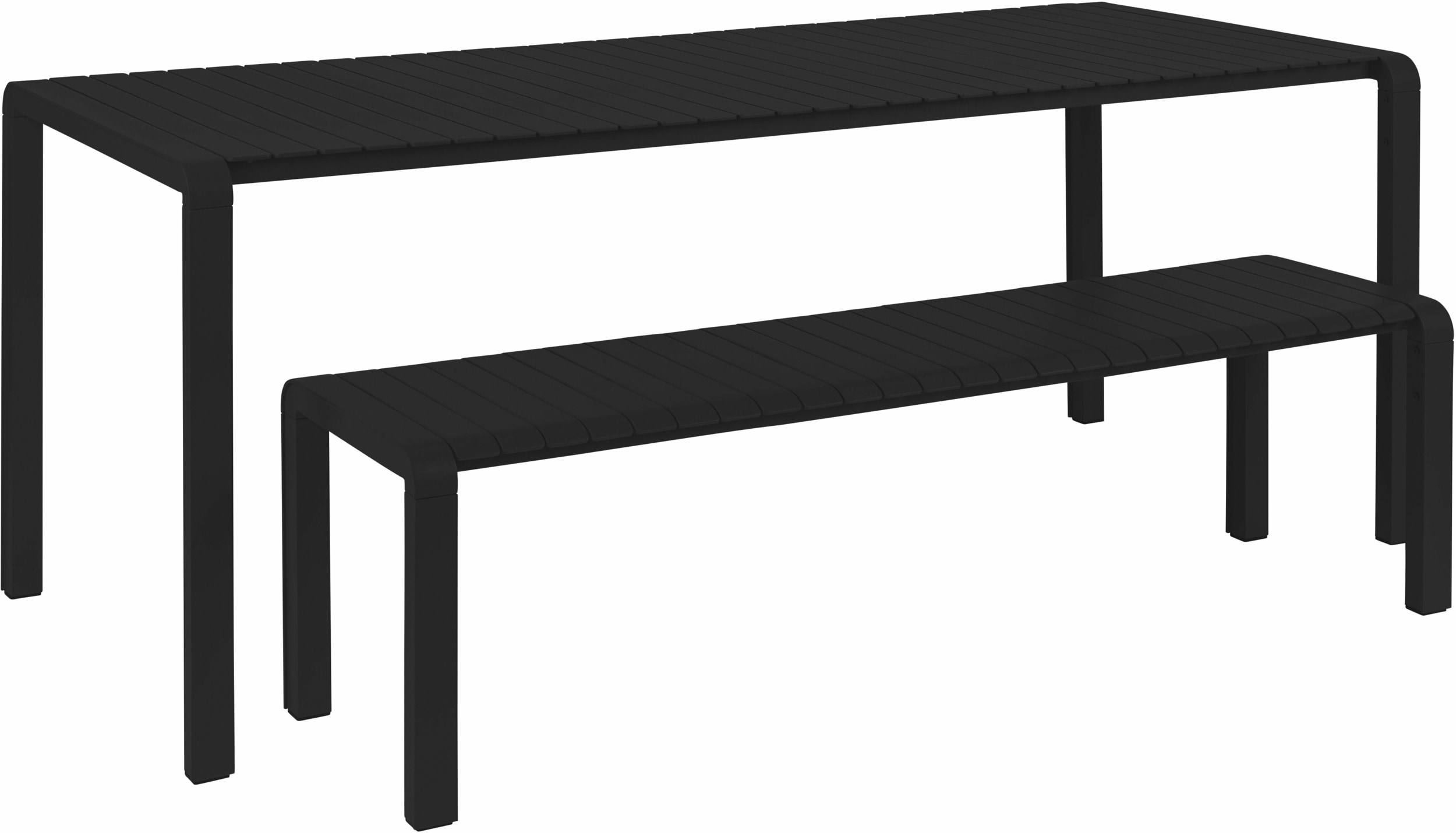 Zuiver Tuintafel 'Vondel' 214 x 97cm, kleur Zwart