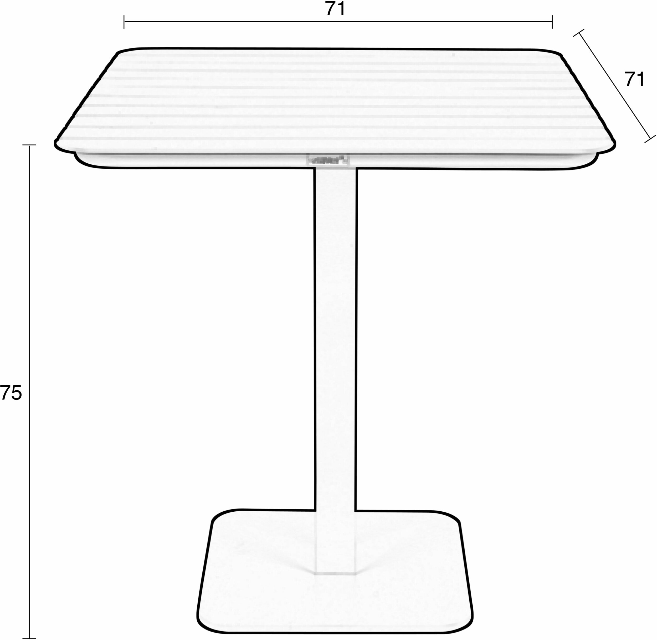 Zuiver Outdoor Bistrotafel 'Vondel' 71 x 71cm, kleur Zwart